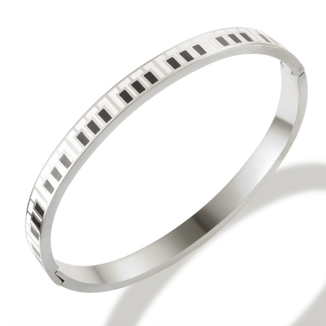 Silver/Gold Piano Keys Bangle