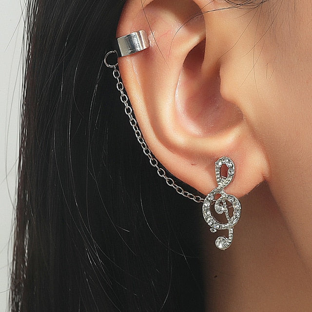 Music Clef Cuff & Stud Earrings