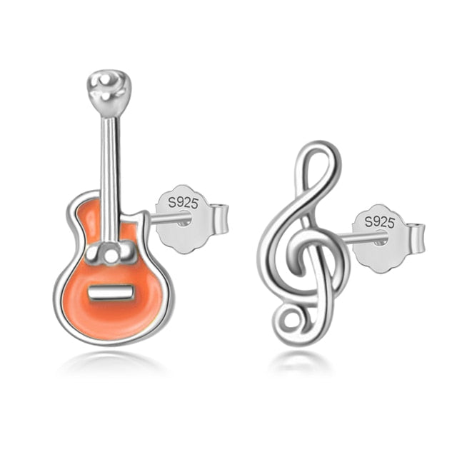 Guitar Music Note Stud Earrings