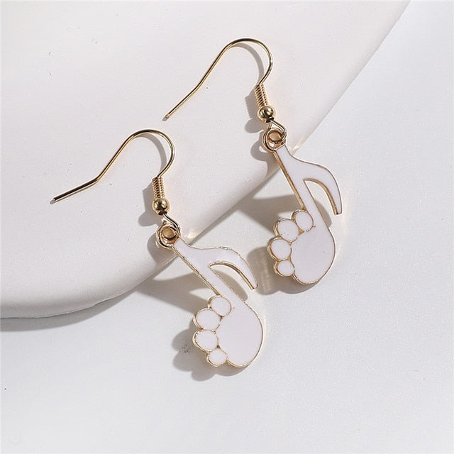 Piano Cat Music Notes Earrings
