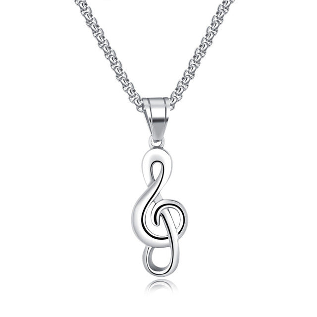 Treble Clef Rock Necklace