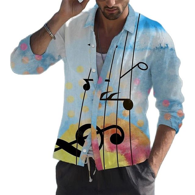 Music Guitar Print Shirt