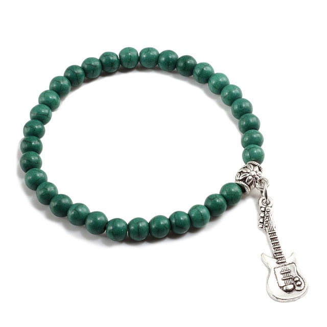 Free - Guitar Pendant Beaded Bracelets