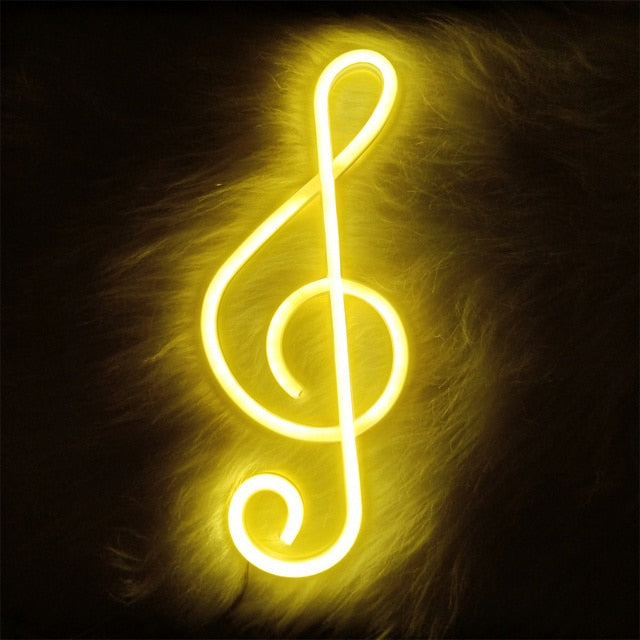 LED Neon Music Notes Light