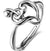 Silver Music Note Heart  Ring