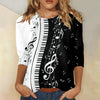 Music Theme 3/4 Sleeve Top