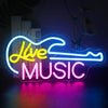 Guitar Rock & Live Music Neon Sign Light