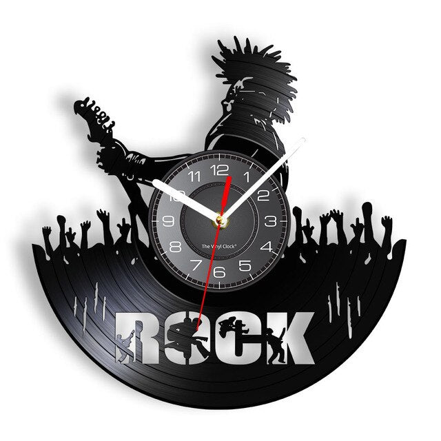 Guitar Vinyl Record Wall Clock