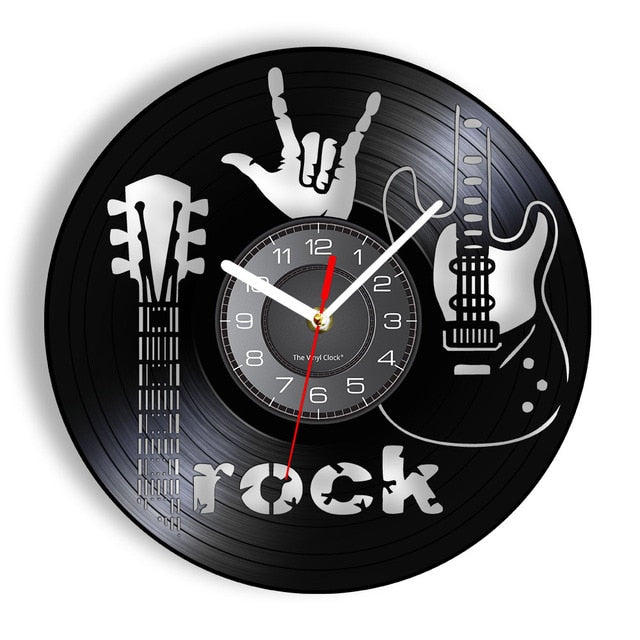 Guitar Vinyl Record Wall Clock