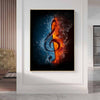 Abstract Water & Fire Music Notes Canvas Art - 60X70 cm Unframed - { shop_name }} - Review