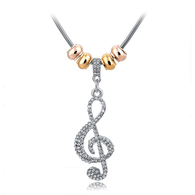 Crystal Treble Clef Pendant Necklace - Artistic Pod Review