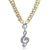 Crystal Music Note Pendant Necklace