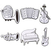 White Music Instruments Brooch