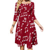 Music Notes Backless Casual Dress