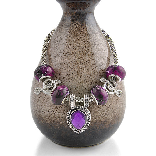 Music Note Purple Beads Bracelet