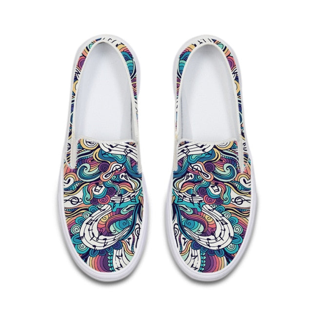 Music Note Printed Flat Slip-On
