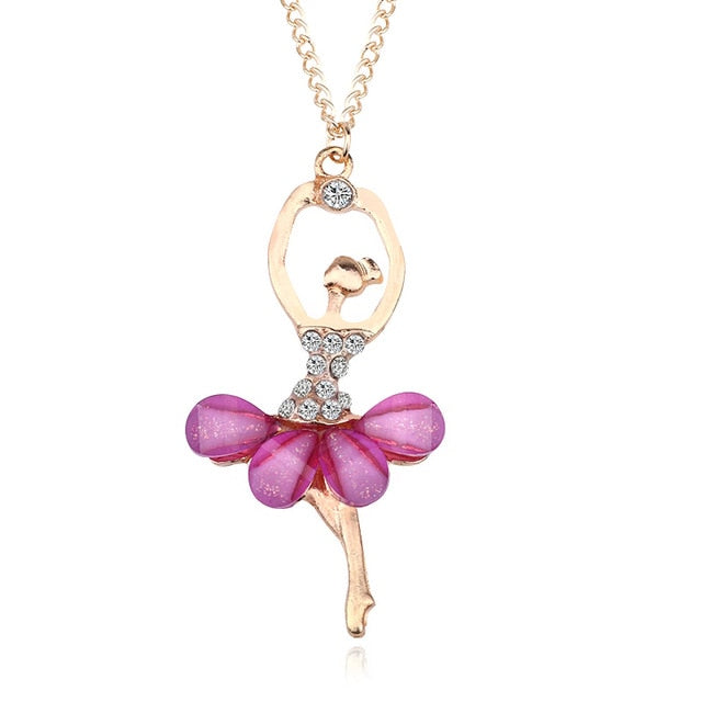 Crystal Ballet Dancer Necklace