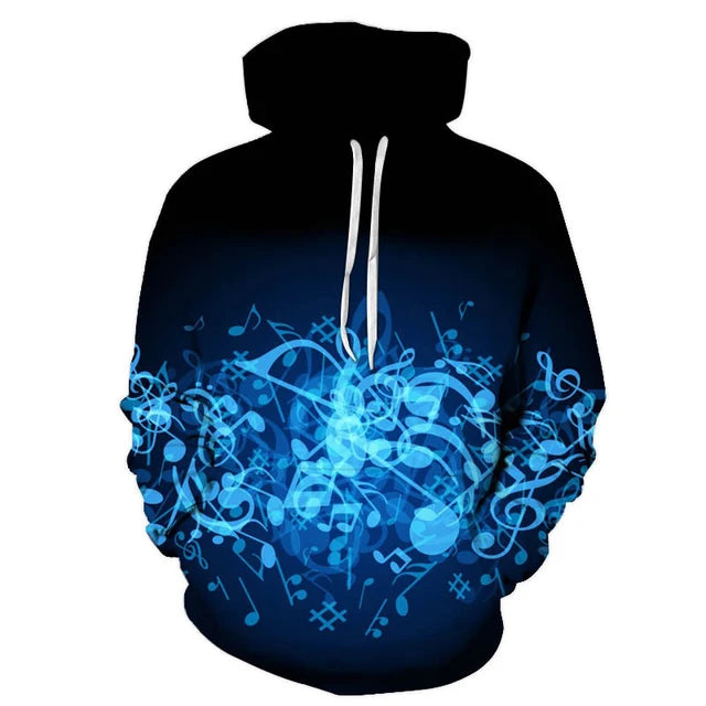 Blue Music Notes Hoodie