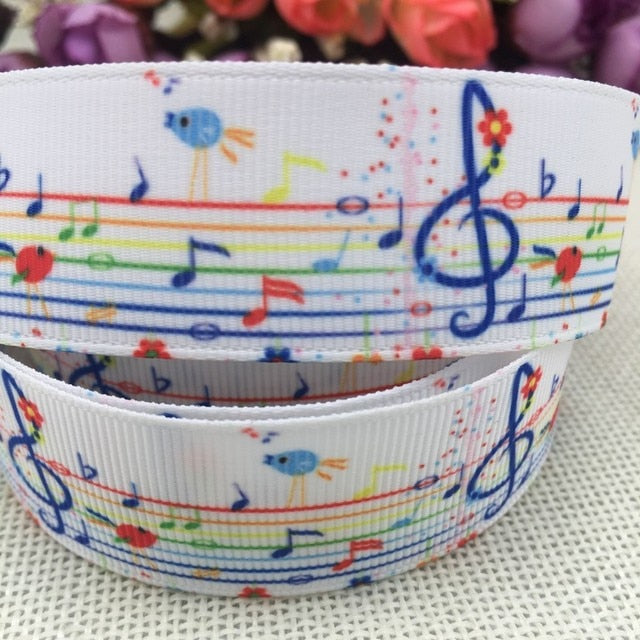 Musical Printed Grosgrain Ribbon