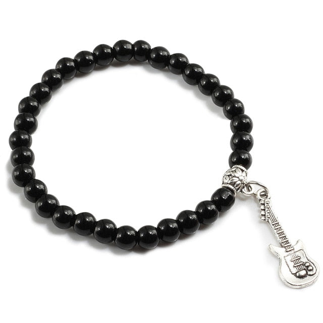 Free - Guitar Pendant Beaded Bracelets