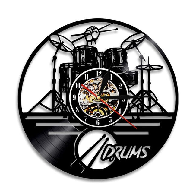Drum Vinyl Wall Clock