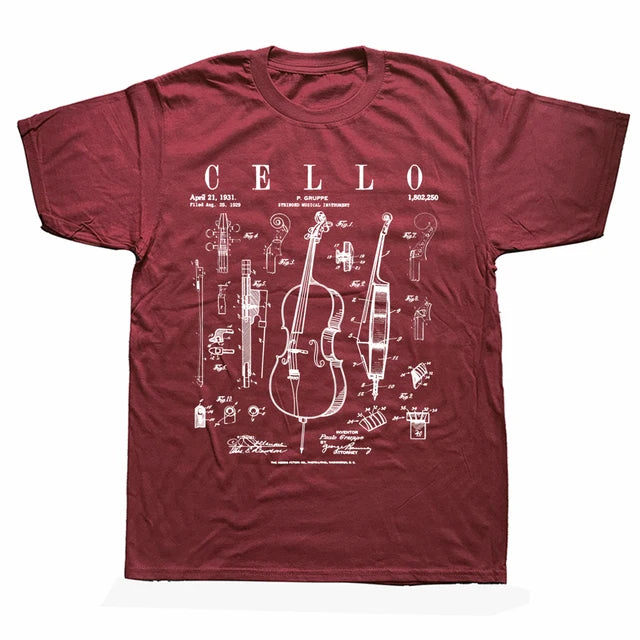 Creative Cello Drawing T-shirt