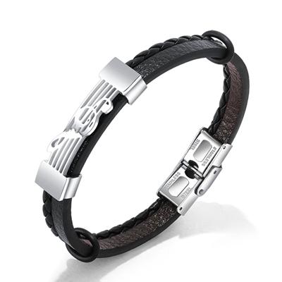 Free - Treble Clef Note Leather Bracelet