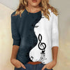 Music Theme 3/4 Sleeve Top