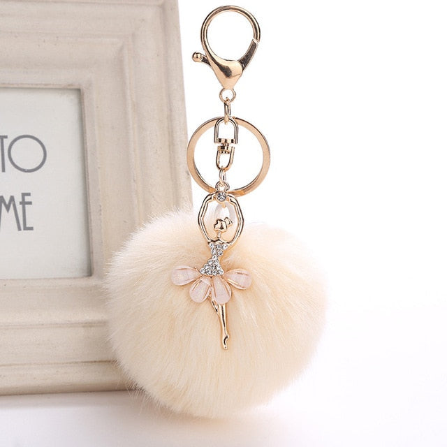 Ballet Pom-pom Keychain