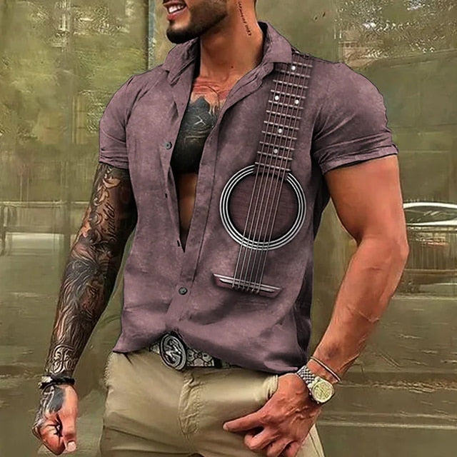 Acoustic Guitar Print Shirt