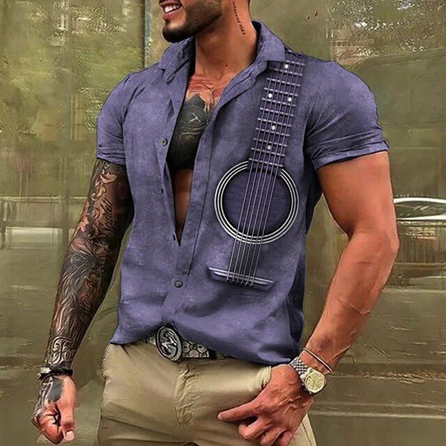 Acoustic Guitar Print Shirt