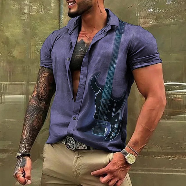 Electric Guitar Print Shirt