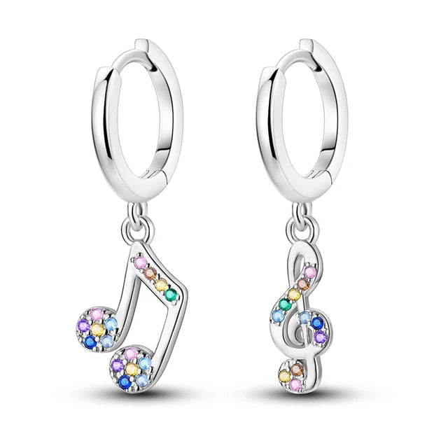 Unique Colorful Double Music Notes Earrings