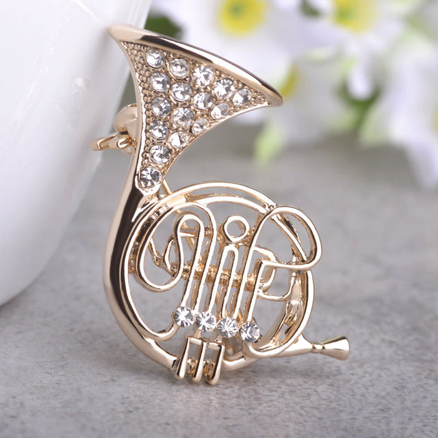 French Horn Shape Brooch