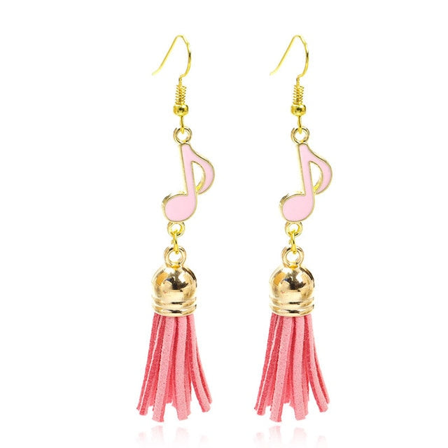 Music Quaver Tassel Hook Earrings
