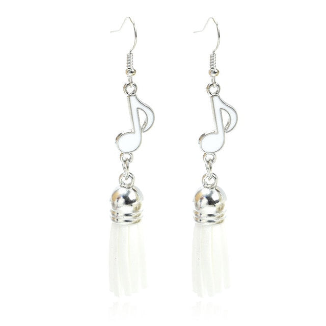 Music Quaver Tassel Hook Earrings