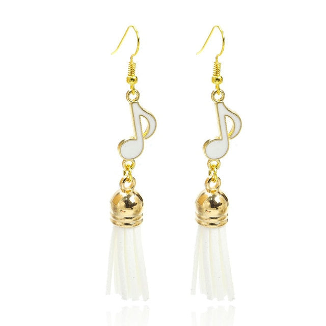 Music Quaver Tassel Hook Earrings