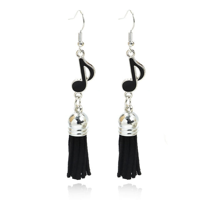 Music Quaver Tassel Hook Earrings