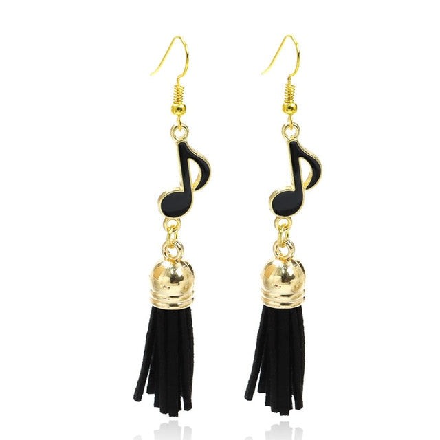 Music Quaver Tassel Hook Earrings