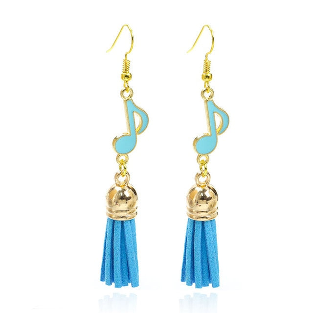 Music Quaver Tassel Hook Earrings