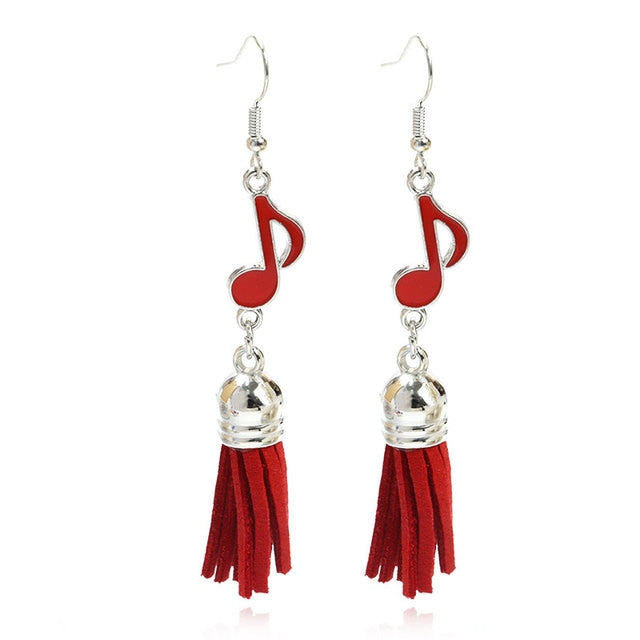 Music Quaver Tassel Hook Earrings