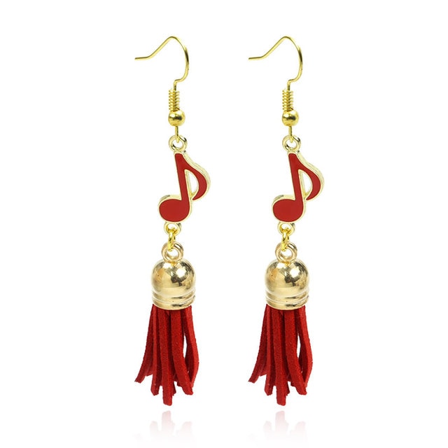 Music Quaver Tassel Hook Earrings