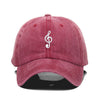 Vintage Washed Music Embroidery Cap