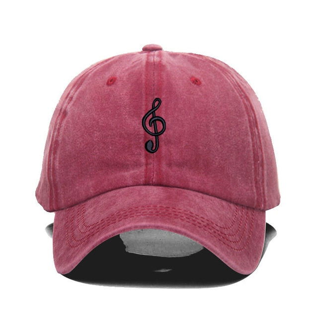 Vintage Washed Music Embroidery Cap