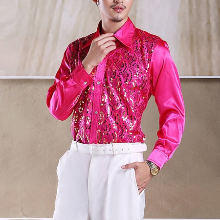Shiny Sequin Men's Shirt