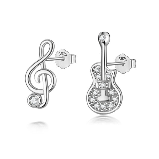 Guitar Music Note Stud Earrings