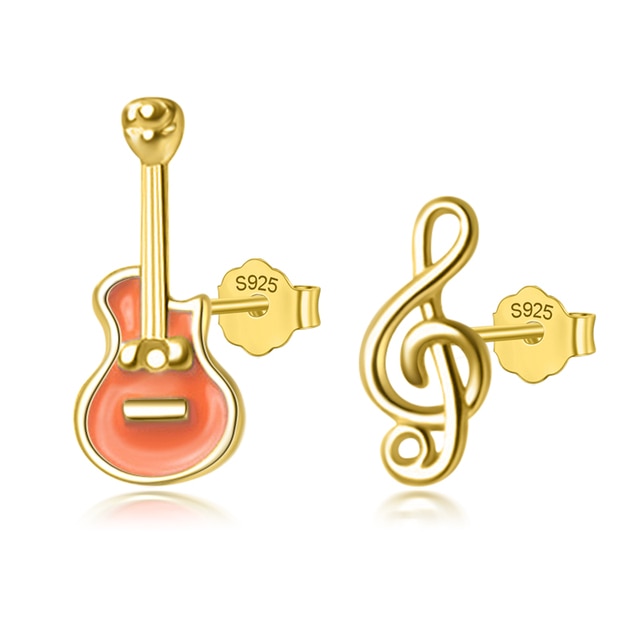 Guitar Music Note Stud Earrings