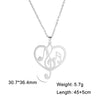 Hollow Heart Music Notes Necklace