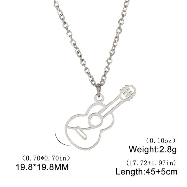 Classic Guitar Hollow Necklace