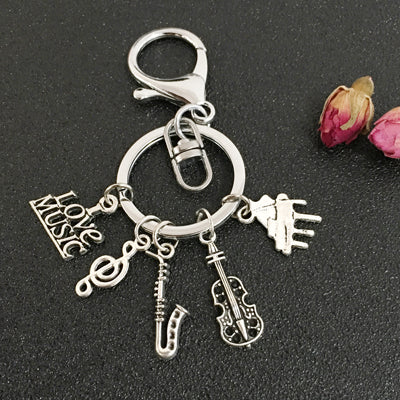 Treble Music Instrument Keychains